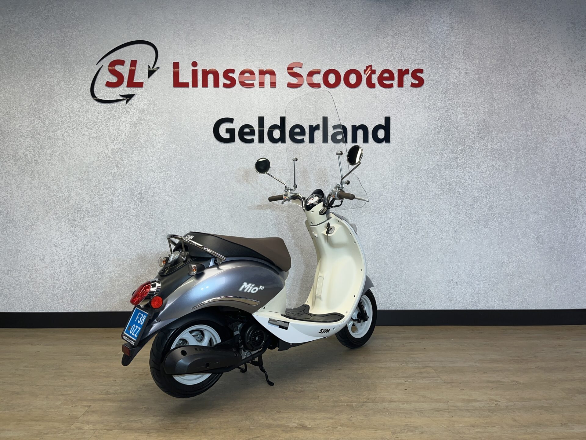 Sym Mio 25 km/h Wit/Blauw 2015 - Afbeelding 6